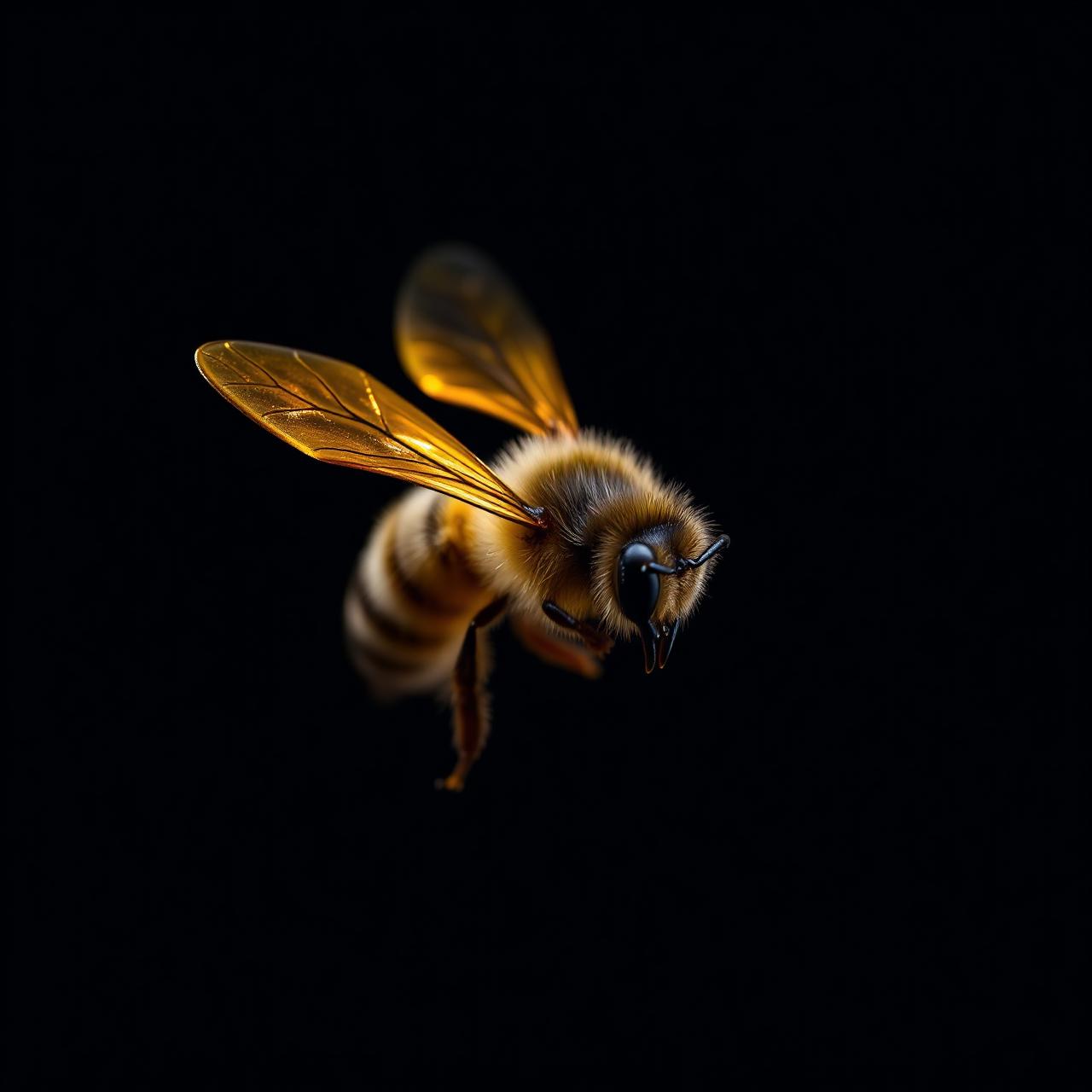 Honeybee in flight